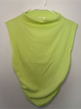 Anthropologie Maeve Lime Green Textured Top